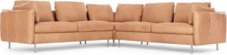 An Image of Vento 5 Seater Corner Sofa, Tan Leather