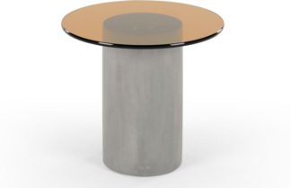 An Image of Calvin Side table, Concrete and Amber