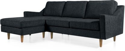 An Image of Dallas Left Hand Facing Chaise End Corner Sofa, Textured Weave Navy
