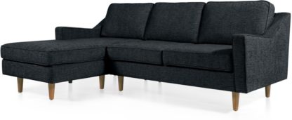 9d789061bd801648b4d19c53d329bac8313cacc9a15ecb0cb4004614153b9e6e.jpg An Image of Dallas Left Hand Facing Chaise End Corner Sofa, Textured Weave Navy