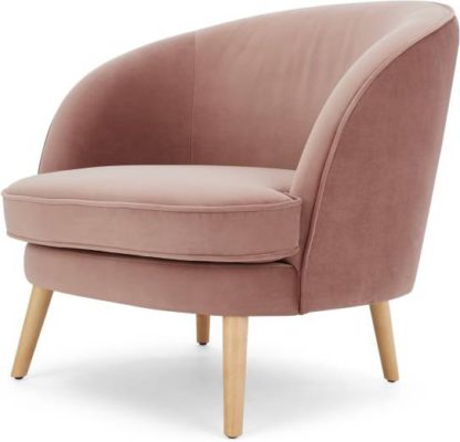 An Image of Gertie Accent Armchair, Vintage Pink Velvet