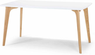 An Image of Fjord 6 Seat Rectangle Dining Table, Oak and White