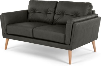 An Image of Sampson 2 Seater Sofa, Liberty Grey Leather