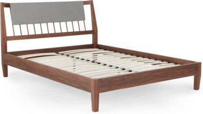 An Image of Mara Double Bed, Walnut and Grey