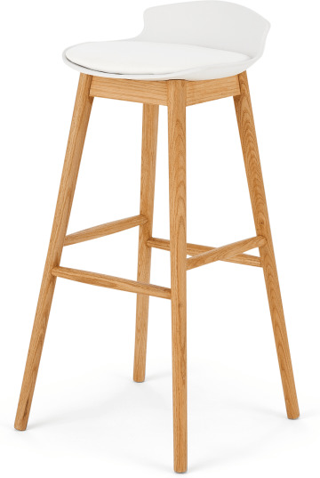 An Image of Thelma Bar Stool, Oak and White