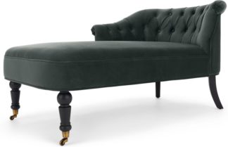 An Image of Bouji Left Hand Facing Chaise Longue, Midnight Grey Velvet