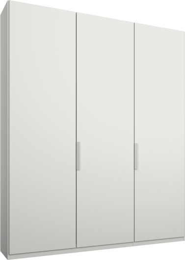 An Image of Caren 3 door 150cm Hinged Wardrobe, White Frame, Matt White Doors, Classic Interior