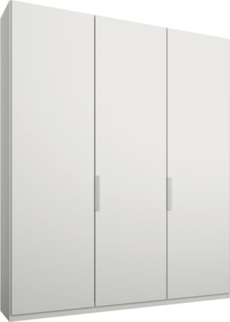 An Image of Caren 3 door 150cm Hinged Wardrobe, White Frame, Matt White Doors, Premium Interior