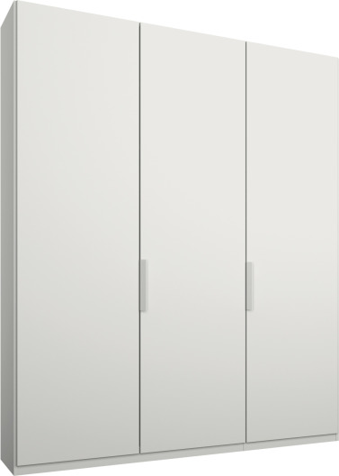An Image of Caren 3 door 150cm Hinged Wardrobe, White Frame, Matt White Doors, Premium Interior