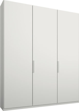 An Image of Caren 3 door 150cm Hinged Wardrobe, White Frame, Matt White Doors, Standard Interior