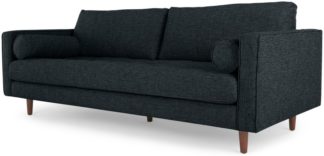 An Image of Scott 3 Seater Sofa, Textured Weave Navy