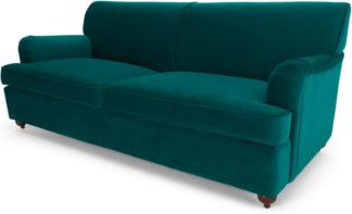 An Image of Orson 3 Seater Sofa Bed, Seafoam Blue Velvet