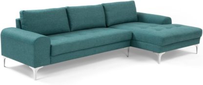 An Image of Vittorio Right Hand Facing Chaise End Corner Sofa, Teal