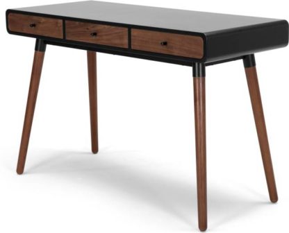 An Image of Edelweiss Desk, Walnut and Black