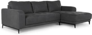 An Image of Luciano Right Hand Facing Chaise End Corner Sofa, Grey Leather