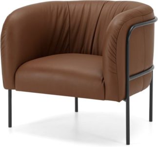 An Image of GABE Accent Armchair, Aspen Brown Leather