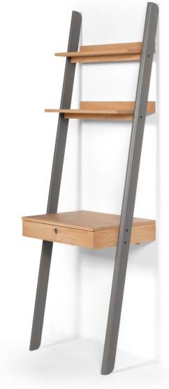 An Image of Kleur Leaning Desk, Pine and Grey