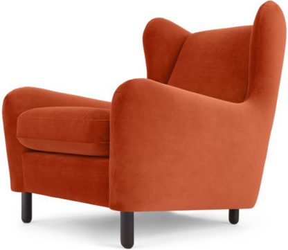 An Image of Rubens Wingback Armchair, Flame Orange Velvet