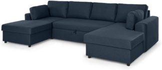 An Image of Aidian Large Corner Sofa Bed with Storage, Regal Blue
