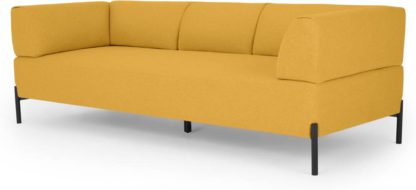 An Image of Made Essentials Kiva 3 Seater Sofa, Yollk Yellow