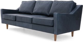 An Image of Dallas 3 Seater Sofa, Charm Midnight Premium Leather