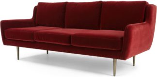 An Image of Simone 3 Seater Sofa, Claret Cotton Velvet