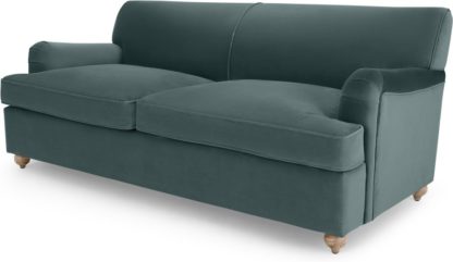 a3ecf6206838d4670917a70f72c5bd64698b5a7feefeee96c0b30b6124924bfb.jpg An Image of Orson 3 Seater Sofa Bed, Marine Green Velvet