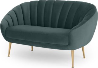 An Image of Primrose 2 seater sofa, Marine Green Velvet