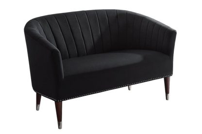 An Image of Bellini 2 Seater Sofa Black Velvet