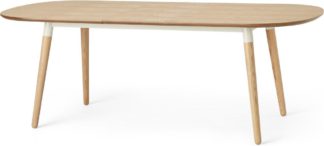 An Image of Edelweiss 6-8 Seat Oval Extending Dining Table, Ash and White