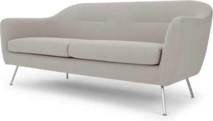 An Image of Reece 3 Seater Sofa, Mina Flint Grey with Metal Legs