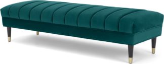 An Image of Evadine Ottoman Bench, Seafoam Blue Velvet