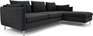 An Image of Vento 3 Seater Right Hand Facing Chaise End Corner Sofa, Sterling Grey