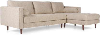 An Image of Scott 4 Seater Right Hand Facing Chaise End Corner Sofa, Amber Basketweave