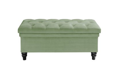 An Image of Bursnell Upholstered Ottoman - Jade