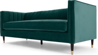 An Image of Evadine 3 Seater Sofa, Seafoam Blue Velvet
