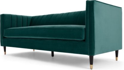 a75836ae79b3d264e3342c0e1bf13ed679f908d00f3267a7dc1c320454ceaa7a.jpg An Image of Evadine 3 Seater Sofa, Seafoam Blue Velvet