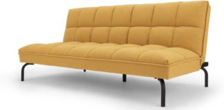 An Image of Hallie Sofa Bed, Yolk Yellow with Black Legs