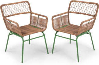 An Image of Lyra Garden Dining Chair Set, Green