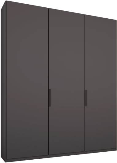 An Image of Caren 3 door 150cm Hinged Wardrobe, Graphite Grey Frame, Matt Graphite Grey Doors, Classic Interior