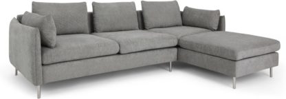 a90f3dd702d3ae1ed133cdf9decd45b6b5cfbd45ea5d4d680abc8f67dbca2603.jpg An Image of Vento 3 Seater Right Hand Facing Chaise End Corner Sofa, Linear Grey