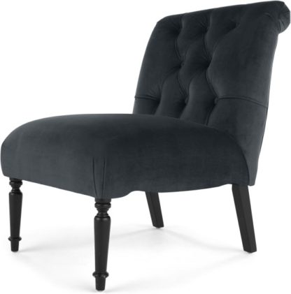 An Image of Slipper Accent Chair, Midnight Grey Velvet