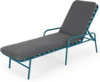 An Image of MADE Essentials Tice Garden Sun Lounger, Teal