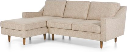 An Image of Dallas Left Hand Facing Chaise End Corner Sofa, Amber Basketweave