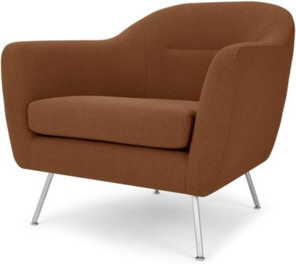 An Image of Reece Armchair, Mina Burnt Orange with Metal Legs