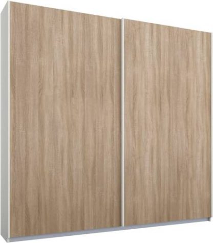 An Image of Malix 2 door 181cm Sliding Wardrobe, White frame,Oak doors , Classic Interior