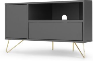 An Image of Elona Corner Media Unit, Charcoal and Brass