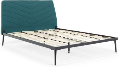 An Image of Lex Double Bed, Mineral Blue
