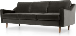 An Image of Dallas 3 Seater Sofa, Concrete Cotton Velvet