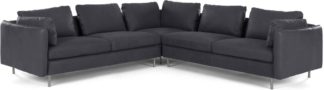 An Image of Vento 5 Seater Corner Sofa, Grey Leather